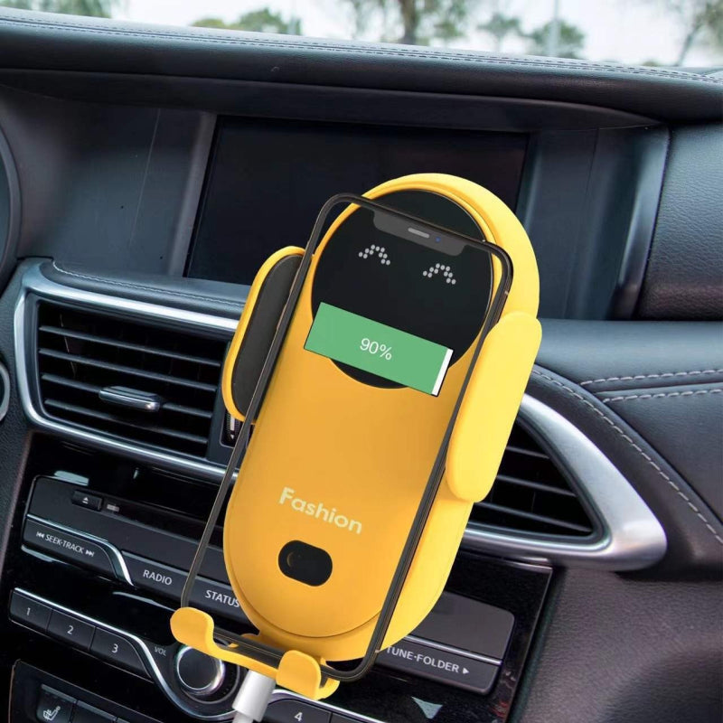 support-téléphone-voiture-jaune